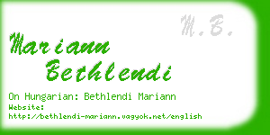 mariann bethlendi business card